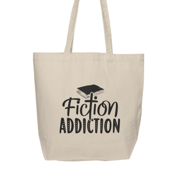 Fiction Addiction Custom Canvas Tote Bag - Picture 2 of 3